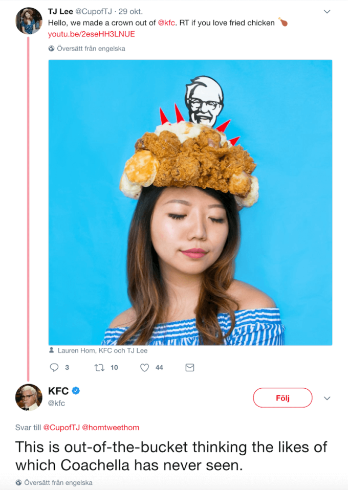 KFC tweets och svar