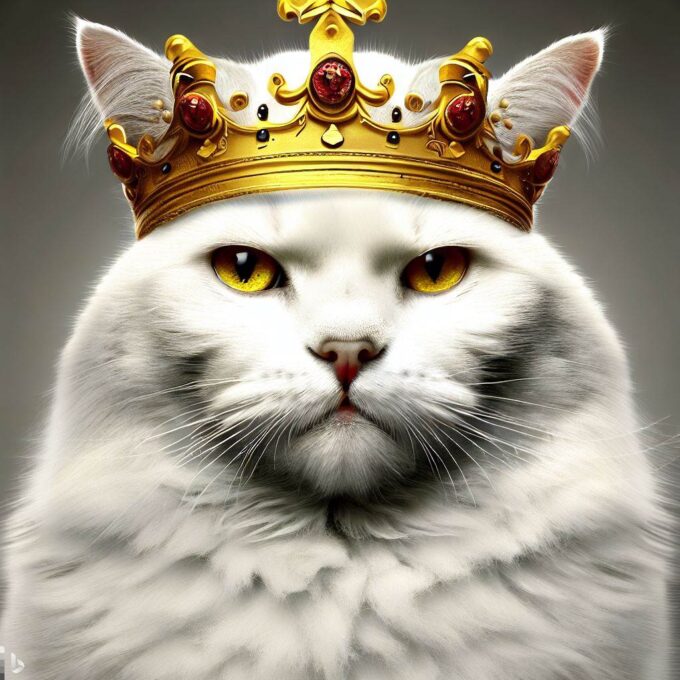 Sveriges kung som en katt.